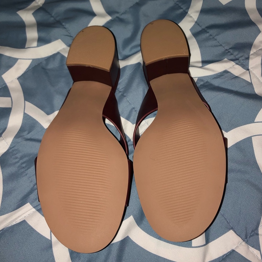 Burgundy Mules NWOT - Picture 2 of 3